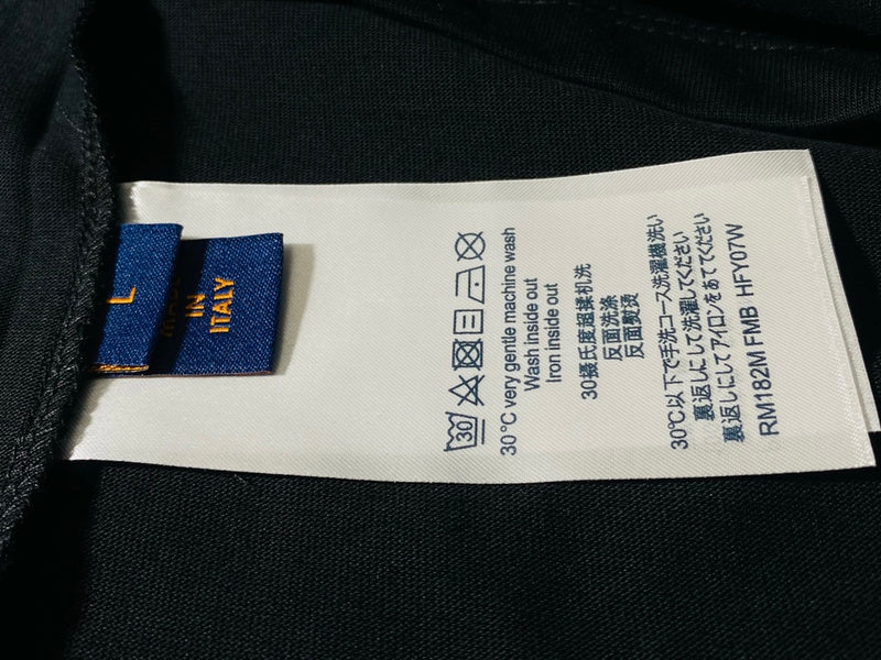 Close-up detail shot of Louis Vuitton cotton t-shirt with contemporary cut