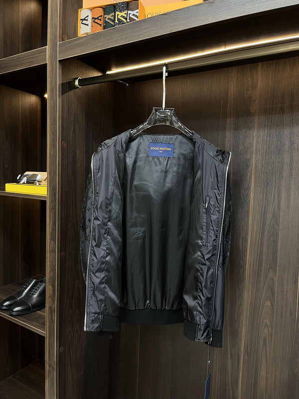 Side profile of Louis Vuitton luxury clothing with runway-inspired design