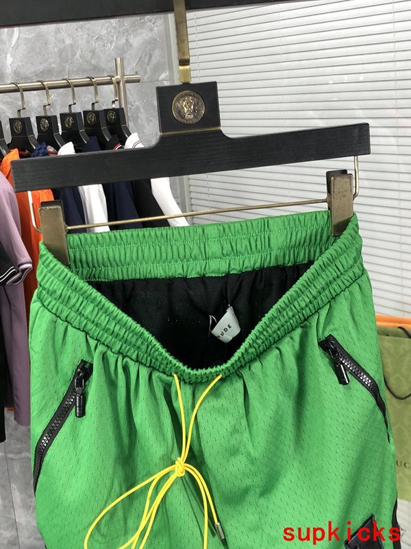 Back view of Rhude luxury clothing with monogram-inspired silhouette