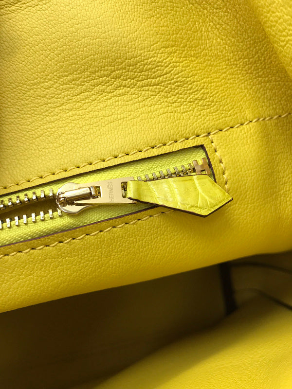Side view of elegant structured handbag