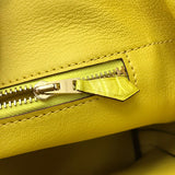 Side view of elegant structured handbag