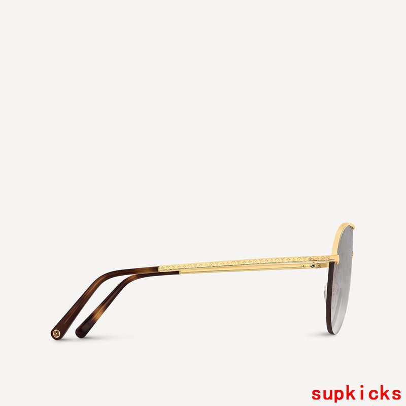 Close-up detail view of Louis Vuitton unisex sunglasses