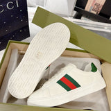 Side profile of Gucci soft grey sneakers bold athletic profile