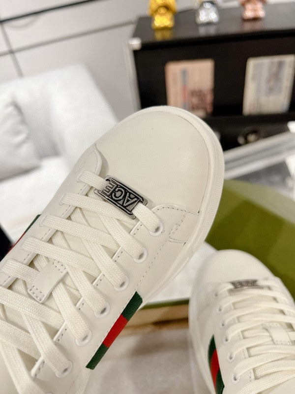 Gucci soft grey luxury sneakers view 4 bold athletic profile
