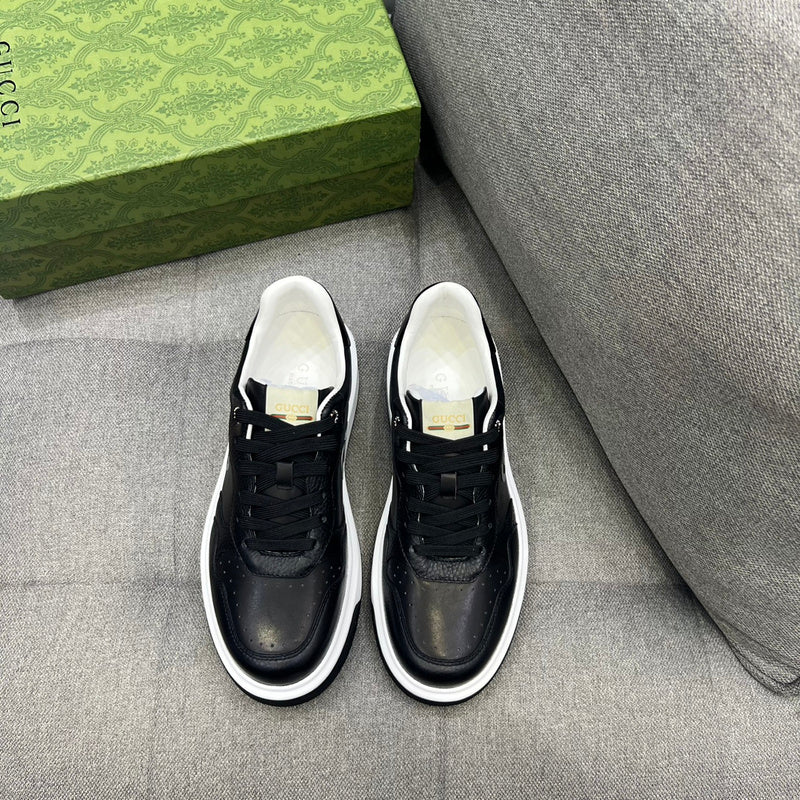 Gucci neutral cream luxury sneakers view 6 signature lace-up style