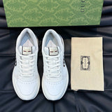 Side profile of Gucci muted earth tones sneakers heritage-inspired look