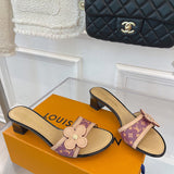 Louis Vuitton Beige Bow-Detail Flats - Full Silhouette View