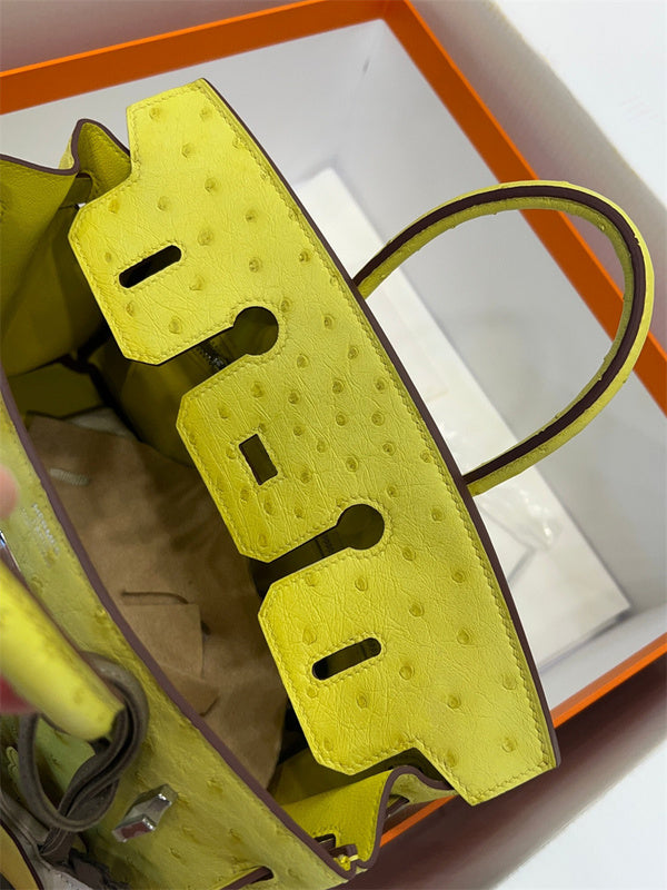 Side view of modern structured handbag
