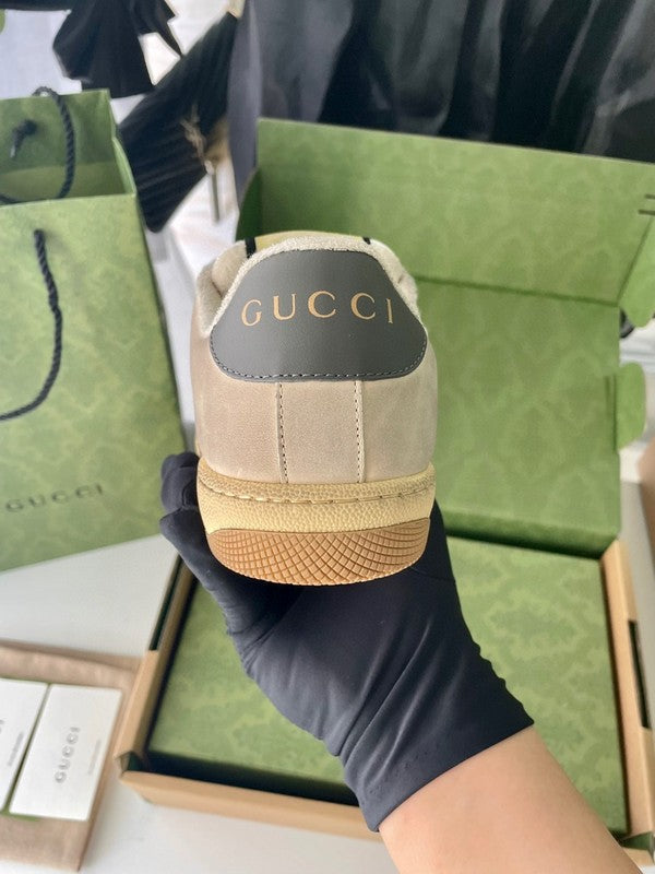 Gucci soft grey luxury sneakers view 7 classic court silhouette