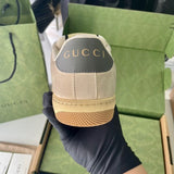 Gucci soft grey luxury sneakers view 7 classic court silhouette