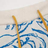 Close-up detail shot of Rhude luxury clothing with relaxed-fit cut