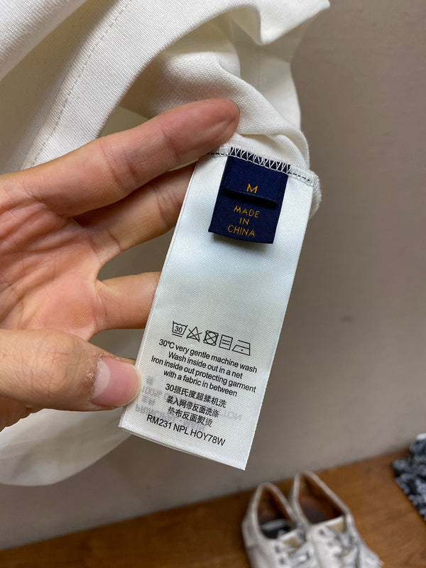 Back view of Louis Vuitton cotton t-shirt with signature branding