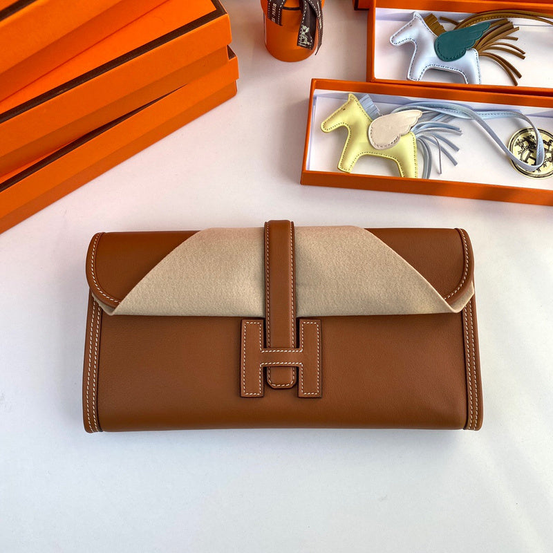 Side view of classic structured handbag
