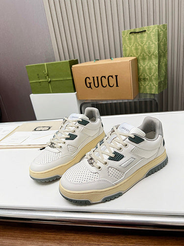 Gucci clean off-white luxury sneakers view 11 bold athletic profile