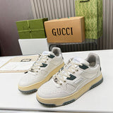 Gucci clean off-white luxury sneakers view 11 bold athletic profile