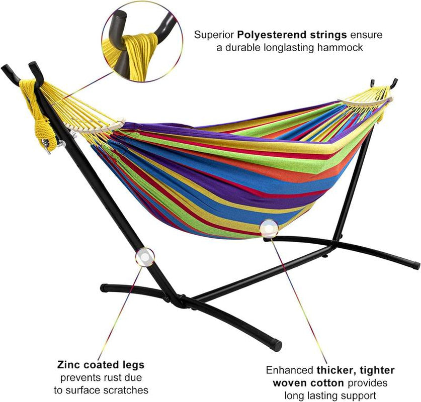 Double Hammock with Stand Included 450Lb Capacity Steel Stand