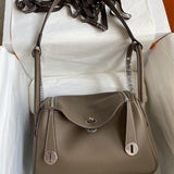 Side view of polished structured handbag