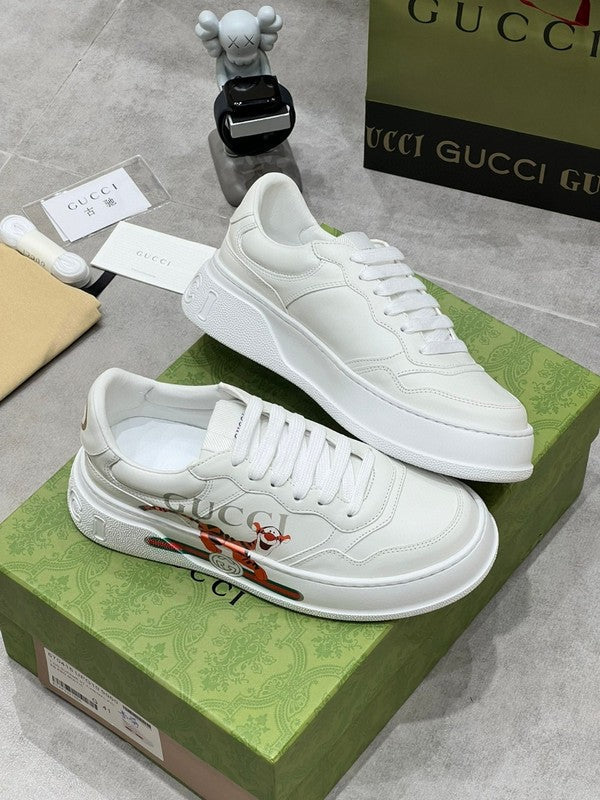 Gucci neutral cream luxury sneakers view 7 signature lace-up style