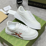 Gucci neutral cream luxury sneakers view 7 signature lace-up style