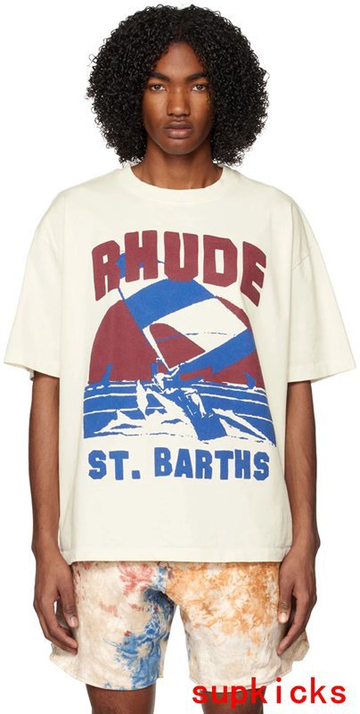Back view of Rhude luxury clothing with relaxed-fit cut