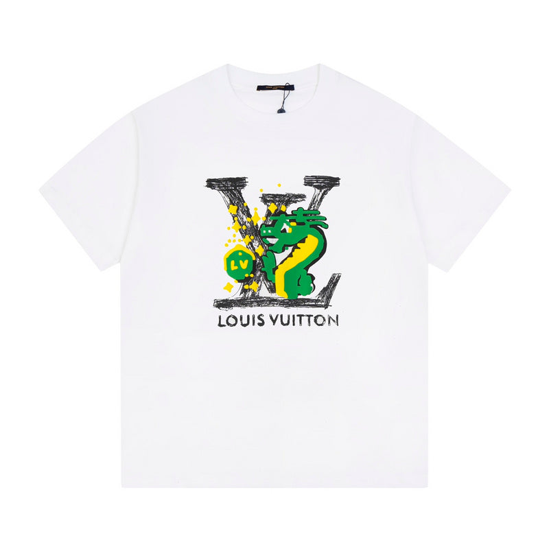 Close-up detail shot of Louis Vuitton cotton t-shirt with contemporary cut