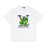 Close-up detail shot of Louis Vuitton cotton t-shirt with contemporary cut