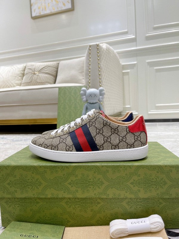 Gucci neutral cream luxury sneakers view 8 sleek tonal finish
