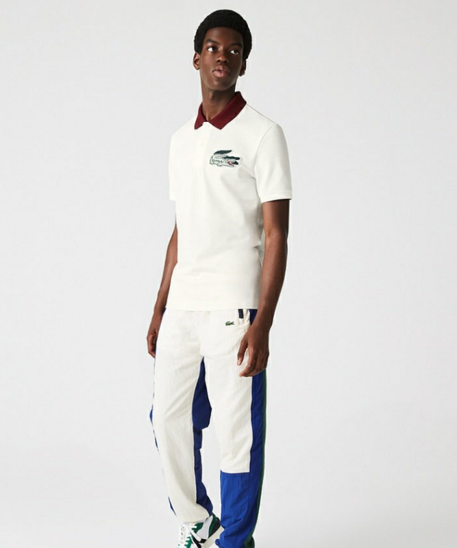 Back view of Lacoste luxury clothing with tailored silhouette