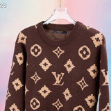 Close-up detail shot of Louis Vuitton luxury clothing with runway-inspired design
