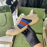 Gucci Fashion sneakers in soft grey classic court silhouette front view