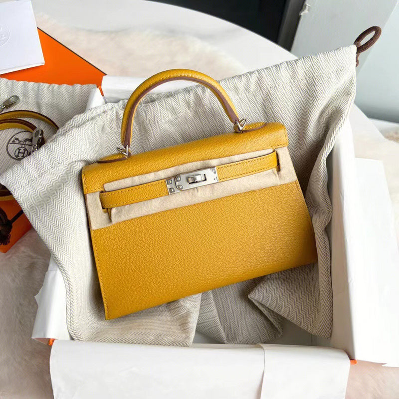Side view of graceful structured handbag