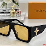 Close-up detail view of Louis Vuitton unisex sunglasses