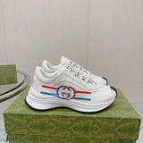 Side profile of Gucci tonal black sneakers premium leather build