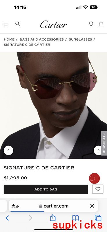 Lifestyle view of Cartier unisex sunglasses