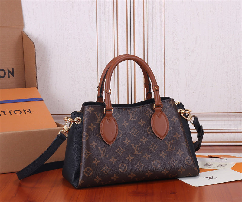  clean-lined top-handle bag styled with outfit 12
