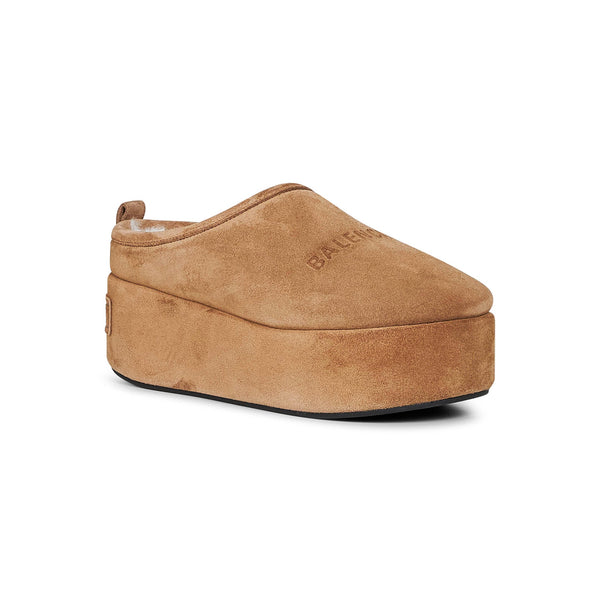 Balenciaga Accessories? Balenciaga Women Camel Alaska Soft Platform Mules Luxury Designer Fashion Accessory