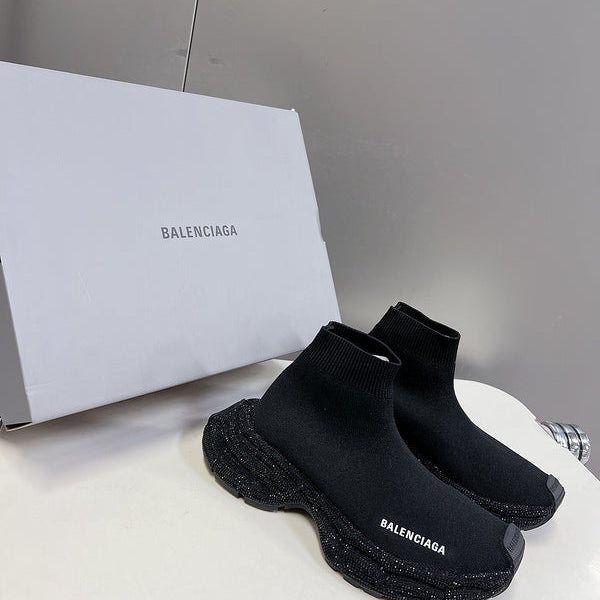 Balenciaga Burgundy Combat Boots - Front View