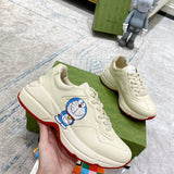 Gucci neutral cream luxury sneakers view 5 breathable knit upper