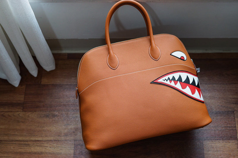 Sleek bag shown from front angle