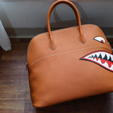 Sleek bag shown from front angle