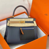 Side view of statement structured handbag
