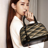  Sleek structured bag carried on shoulder 46