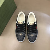 Gucci crisp white luxury sneakers view 10 retro runner design