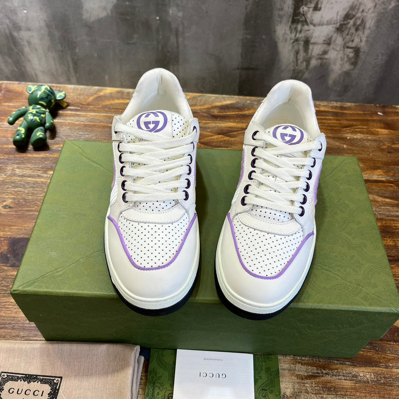Gucci soft grey luxury sneakers view 6 premium leather build