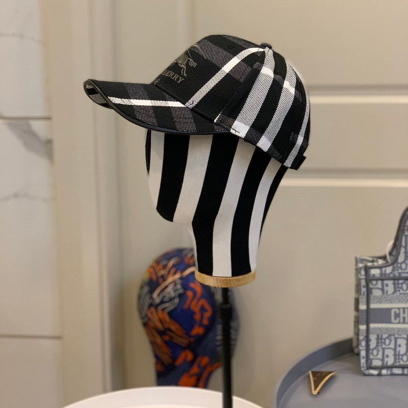 Close-up detail view of Burberry unisex cap