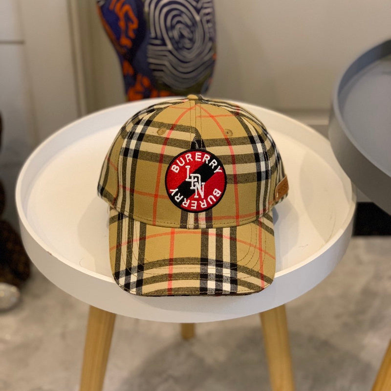 Close-up detail view of Burberry unisex cap