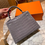 Close-up detail of polished bag design