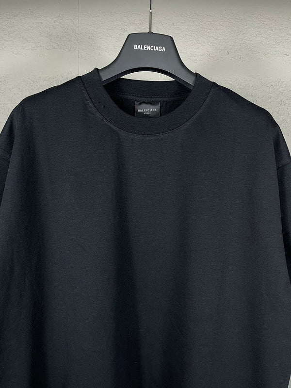 Close-up of Balenciaga t-shirt craftsmanship