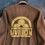 Front view of Louis Vuitton luxury clothing with monogram-inspired silhouette
