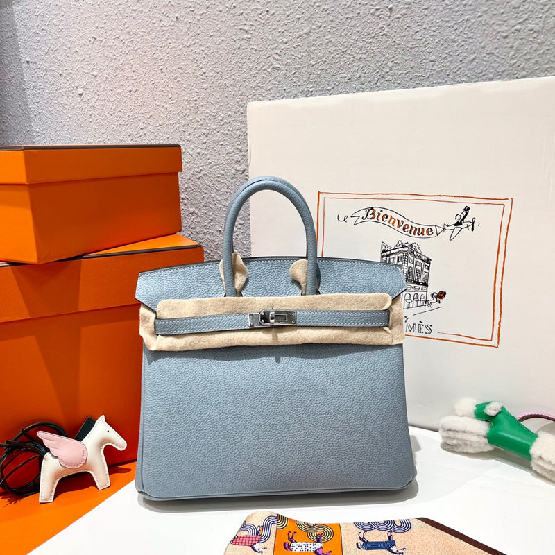 Side view of minimalist structured handbag
